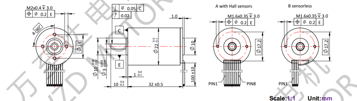 OT-ECS 2232無槽無刷直流電機(jī)-空心杯電機(jī)-萬至達(dá)電機(jī)