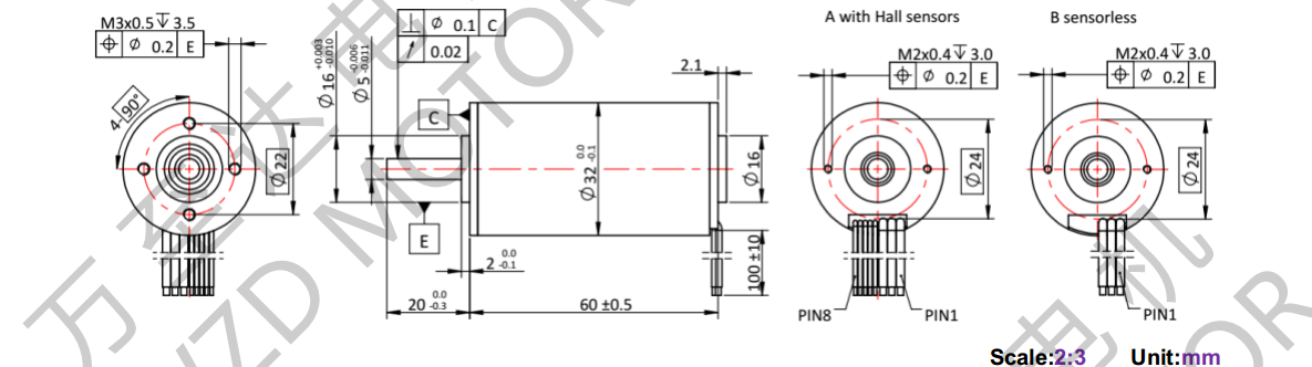OT-ECS3260無槽無刷直流電機(jī)-空心杯電機(jī)-萬至達(dá)電機(jī)
